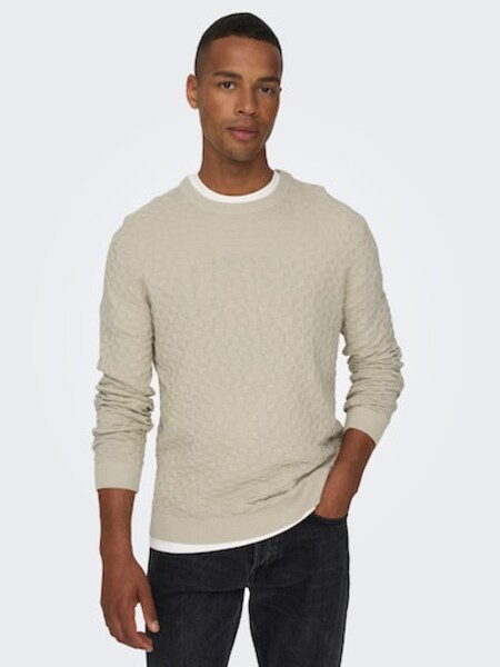 ONLY & SONS Rundhalspullover »ONSKALLE REG 12 STRUC CREW KNIT NOOS«