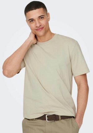 ONLY & SONS Rundhalsshirt »ONSMAX LIFE REG SS STITCH TEE«