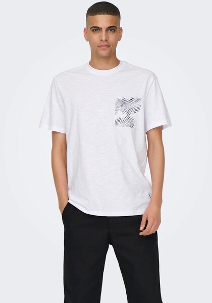 ONLY & SONS Rundhalsshirt »ONSPERRY LIFE REG LEAF POCKETTEE«