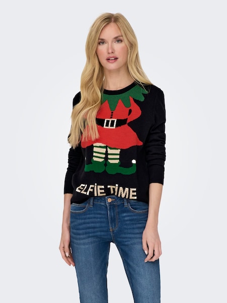 ONLY Weihnachtspullover »ONLXMAS SELFIE LS O-NECK BOX KNT«