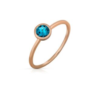 Orolino Fingerring »585 Gold Roségold Blautopas rund«