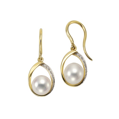 Orolino Paar Ohrhaken »585 Gold Perlen weiß 7