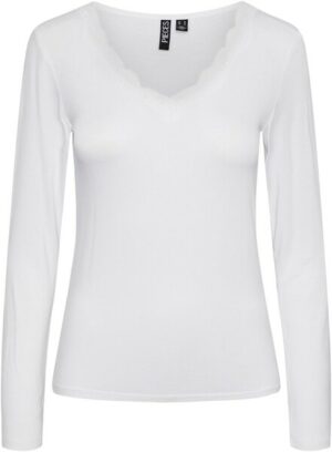 pieces V-Shirt »PCBARBERA LS LACE TOP NOOS BC«