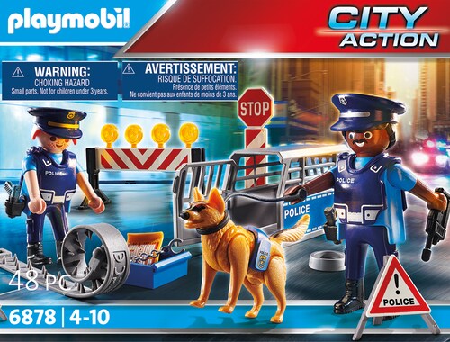 Playmobil® Konstruktions-Spielset »Polizei-Straßensperre (6878)