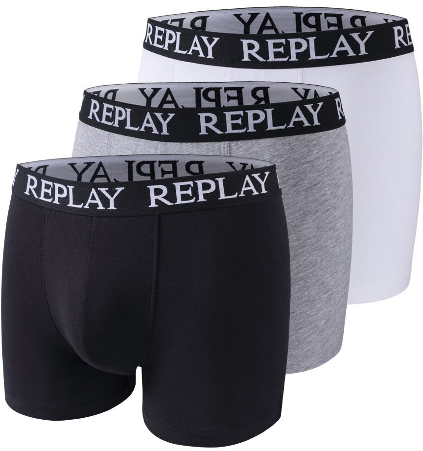 Replay Boxershorts »BOXER Style 01/C Basic Cuff Logo 3pcs Box«