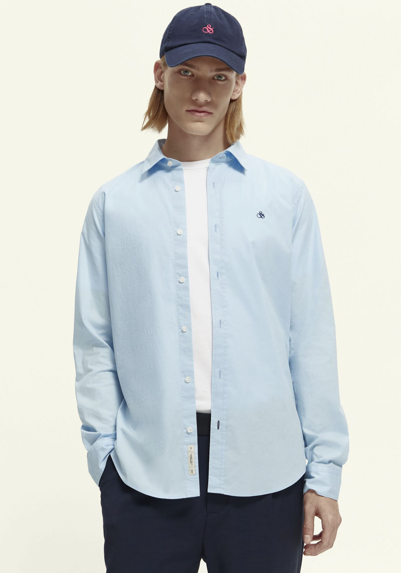 Scotch & Soda Langarmhemd »Essentials - Slim-Fit Organic Cotton Poplin Shirt«