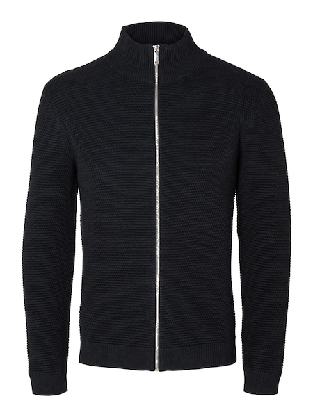 SELECTED HOMME Strickpullover »SLHVINCE LS KNIT BUBBLE FULL ZIP NOOS«