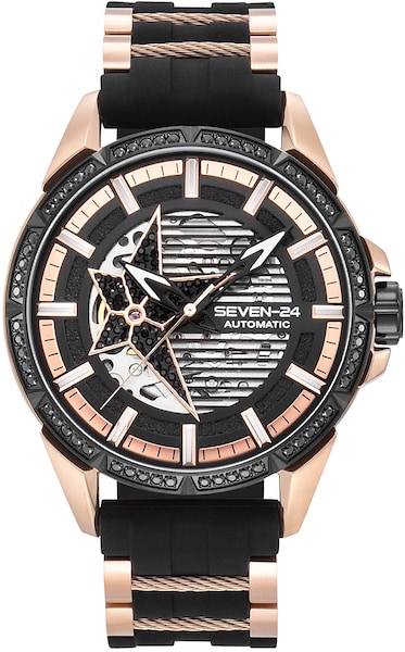 SEVEN-24 Automatikuhr »Seven-24 Star Ray Rosé Black