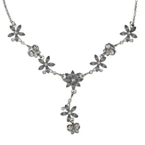 Steuer Collierkettchen »Metall Y-Collier silberf. Mit Blumen und Schmetterlingen«