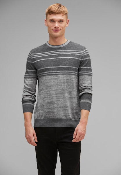 STREET ONE MEN Strickpullover »Zweifarbiger Strickpullover«