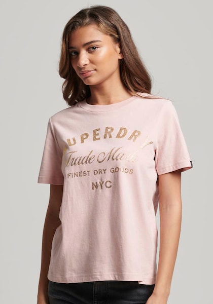 Superdry Rundhalsshirt »LUXE METALLIC LOGO T SHIRT«