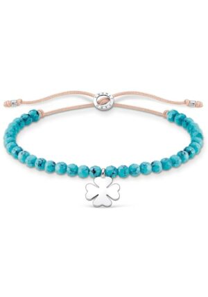 THOMAS SABO Armband »türkise Perlen mit Kleeblatt