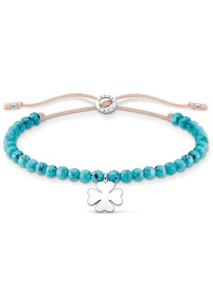 THOMAS SABO Armband »türkise Perlen mit Kleeblatt