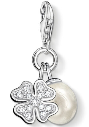 THOMAS SABO Charm-Einhänger »Kleeblatt mit Perle