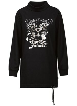 Trigema Sweatshirt »TRIGEMA Longshirt mit schimmerndem Leo-Print«