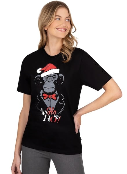 Trigema T-Shirt »TRIGEMA T-Shirt mit weihnachtlichem Motiv«