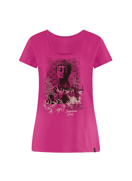 Trigema T-Shirt »TRIGEMA T-Shirt Slim Fit mit Buddha-Print«