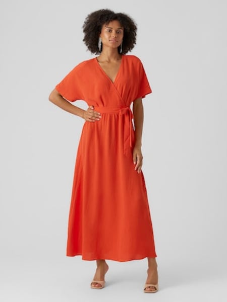 Vero Moda Blusenkleid »VMUTA S/S V-NECK ANKLE DRESS WVN BTQ«