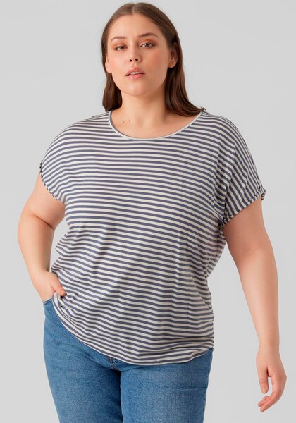 Vero Moda Curve Rundhalsshirt »VMAYA PLAIN SS TOP STRIPE GA NOOS CURVE«