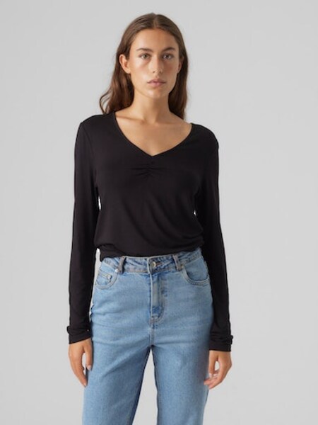 Vero Moda Langarmshirt »VMALBERTE LS V-NECK TOP JRS NOOS«