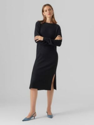 Vero Moda Strickkleid »VMLEFILE LS BOATNECK CALF DRESS NOOS«