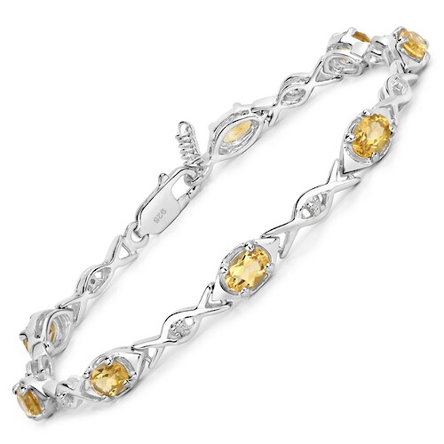 Vira Jewels Armband »925-Sterling Silber rhodiniert Glänzend Citrin orange«