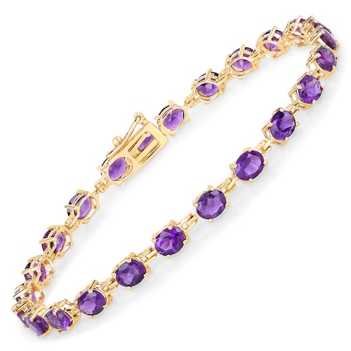 Vira Jewels Armband »925-Sterling Silber vergoldet Glänzend Amethyst lila«