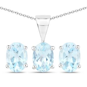 Vira Jewels Paar Ohrstecker »925-Sterling Silber rhodiniert Glänzend Blautopas beh. blau«