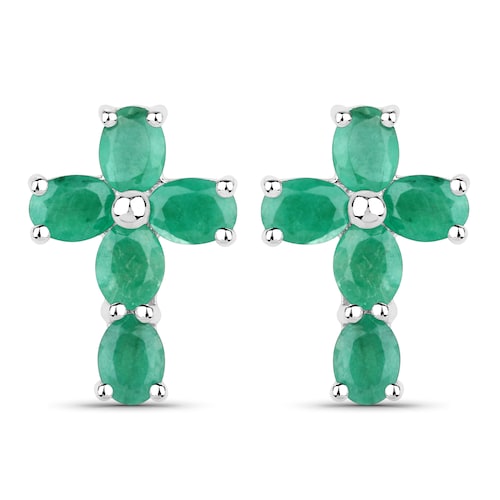 Vira Jewels Paar Ohrstecker »925-Sterling Silber rhodiniert Glänzend Smaragd grün«