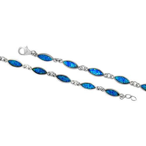 Vivance Armband »925/- Sterling Silber Opal blau«