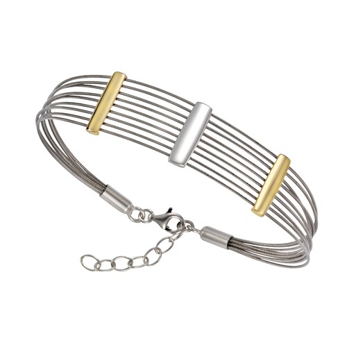 Vivance Armband »925/- Sterling Silber + Stahl bicolor«