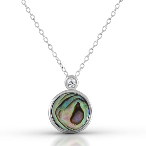 Vivance Collierkettchen »925 Silber rhodiniert Abalone Zirkonia«