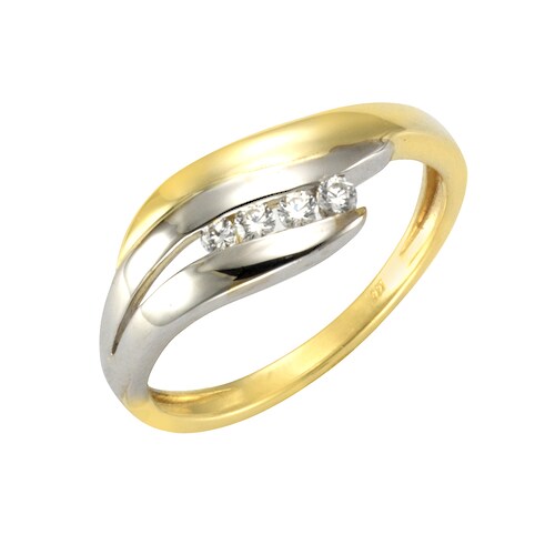 Vivance Fingerring »333/- Gelb- und Weißgold 4x Zirkonia«