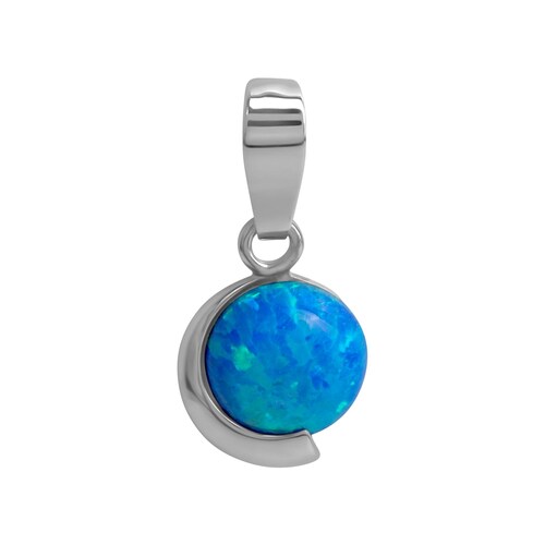Vivance Kettenanhänger »925/- Sterling Silber rhodiniert imit. Opal blau«
