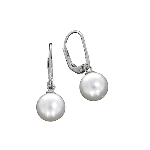 Vivance Paar Ohrhänger »925 Silber rhodiniert mit Süßwasserzuchtperlen in weiß«