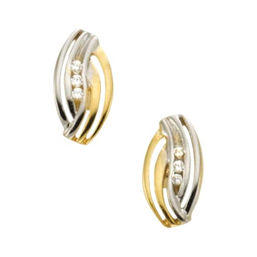 Vivance Paar Ohrstecker »333/- Gelbgold bicolor 6x Zirkonia«