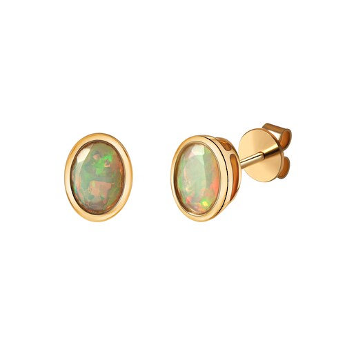 Vivance Paar Ohrstecker »585/- Gelbgold glanz oval Opal«
