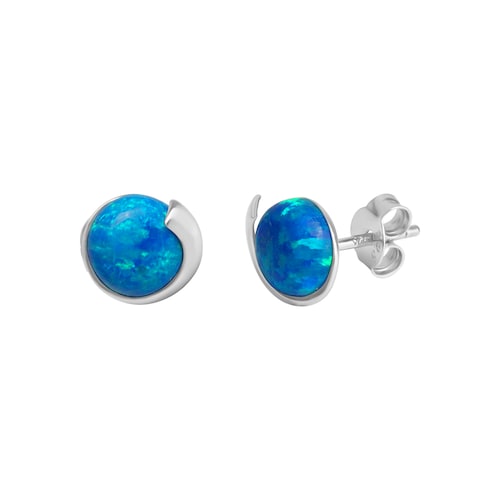 Vivance Paar Ohrstecker »925/- Sterling Silber rhodiniert imit. Opal blau«