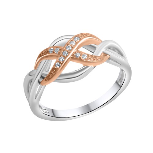 Zeeme Fingerring »925/- Sterling Silber 2-farbig Zirkonia«