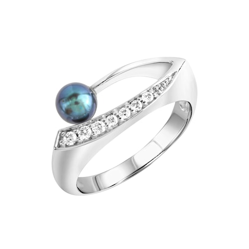 Zeeme Fingerring »925 Sterling Silber Perle & Zirkonia«