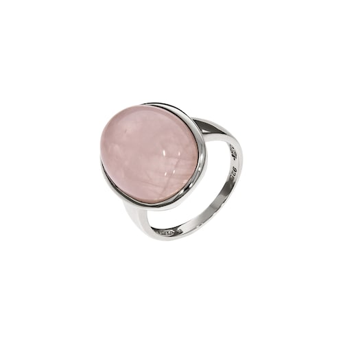 Zeeme Fingerring »925/- Sterling Silber rhodiniert Rosaquartz«