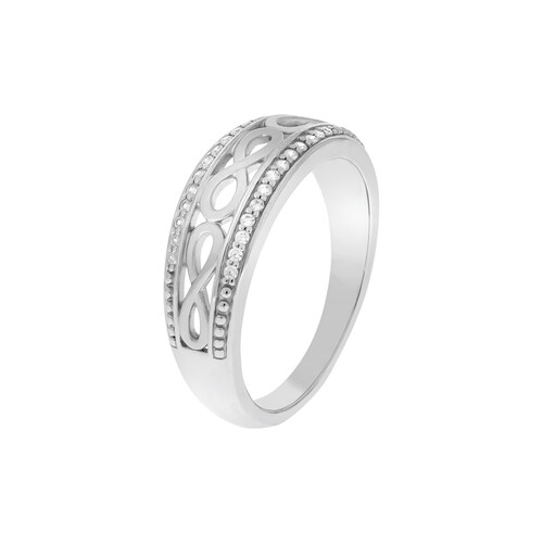 Zeeme Fingerring »Silber 925 glanz/mattiert Zirkonia«