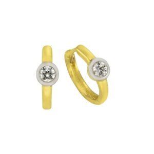 Zeeme Paar Creolen »333 Gelbgold zweifarbig 13mm Zirkonia«