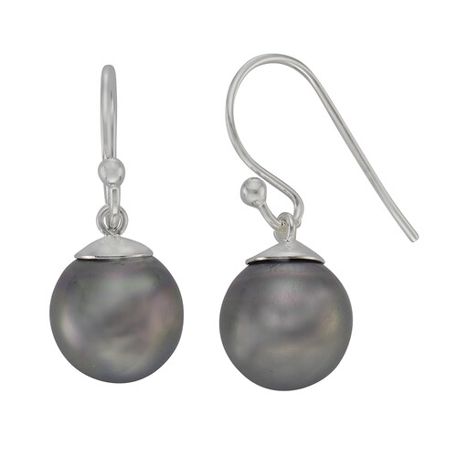 Zeeme Paar Ohrhänger »925/- Sterling Silber Perle grau«