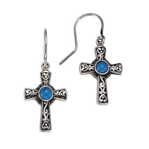 Zeeme Paar Ohrhaken »925/- Sterling Silber oxidiert Türkis«