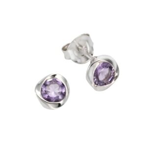 Zeeme Paar Ohrstecker »925/- Sterling Silber Amethyst«