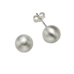 Zeeme Paar Ohrstecker »925/- Sterling Silber mattiert 8mm«